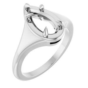 Platinum 10.5x5.5 mm Pear Ring Mounting – image 2