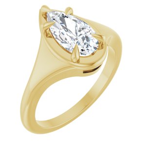 10K Yellow Gold 10.5x5.5 mm Pear Ring Mounting