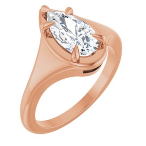18K Rose Gold 10.5x5.5 mm Pear Ring Mounting
