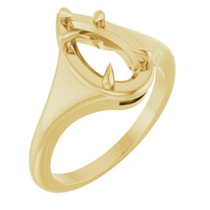 10K Yellow Gold 10.5x5.5 mm Pear Ring Mounting – image 2