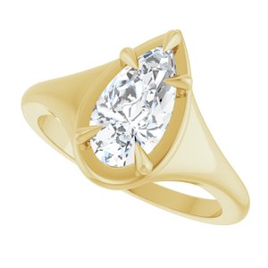 14K Yellow Gold 10.5x5.5 mm Pear Ring Mounting – image 8