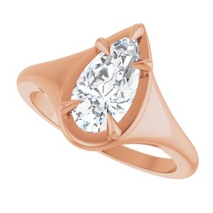 18K Rose Gold 10.5x5.5 mm Pear Ring Mounting – image 8