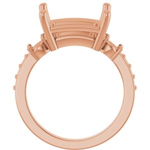 18K Rose Gold 12x10 mm Emerald Ring Mounting – image 4