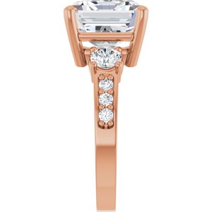 18K Rose Gold 12x10 mm Emerald Ring Mounting – image 7