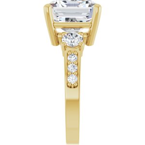 14K Yellow Gold 12x10 mm Emerald Ring Mounting – image 7