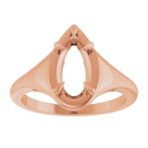 10K Rose Gold 10.5x5.5 mm Pear Ring Mounting – image 6