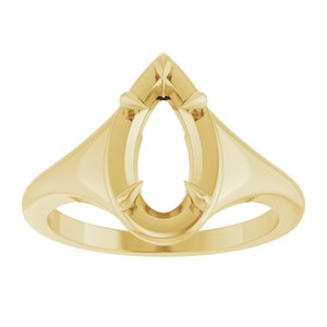 18K Yellow Gold 10.5x5.5 mm Pear Ring Mounting – image 6