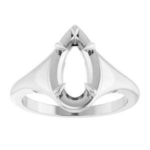 Sterling Silver 10.5x5.5 mm Pear Ring Mounting – image 6