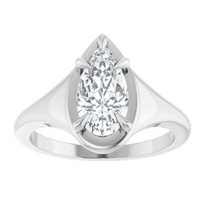 Sterling Silver 10.5x5.5 mm Pear Ring Mounting – image 5