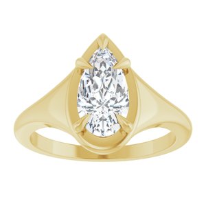 10K Yellow Gold 10.5x5.5 mm Pear Ring Mounting – image 5