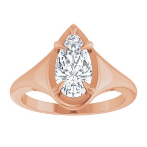 10K Rose Gold 10.5x5.5 mm Pear Ring Mounting – image 5
