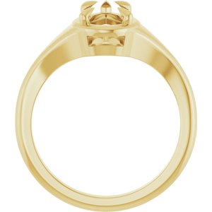 14K Yellow Gold 10.5x5.5 mm Pear Ring Mounting – image 4