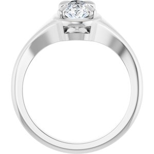 14K White Gold 10.5x5.5 mm Pear Ring Mounting – image 3