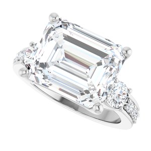 Platinum 12x10 mm Emerald Ring Mounting – image 8
