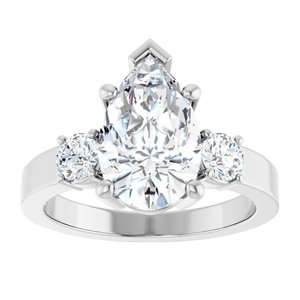 Platinum 12x7.5 mm Pear Ring Mounting – image 5