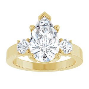 18K Yellow Gold 12x7.5 mm Pear Ring Mounting – image 5