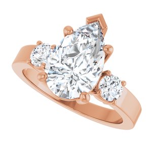 10K Rose Gold 12x7.5 mm Pear Ring Mounting – image 8