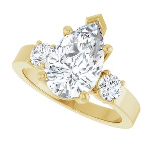 18K Yellow Gold 12x7.5 mm Pear Ring Mounting – image 8