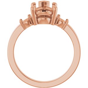 10K Rose Gold 12x7.5 mm Pear Ring Mounting – image 4