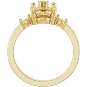 18K Yellow Gold 12x7.5 mm Pear Ring Mounting – image 4