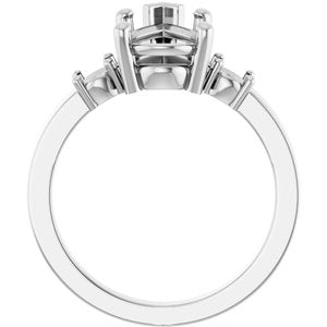 Continuum Sterling Silver 12x7.5 mm Pear Ring Mounting – image 4