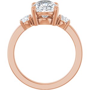 18K Rose Gold 12x7.5 mm Pear Ring Mounting – image 3