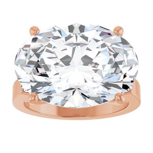 10K Rose Gold 18x13 mm Oval Ring Mounting – image 5