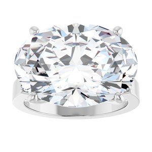 18K White Gold 18x13 mm Oval Ring Mounting – image 5