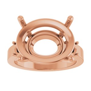 18K Rose Gold 18x13 mm Oval Ring Mounting – image 6