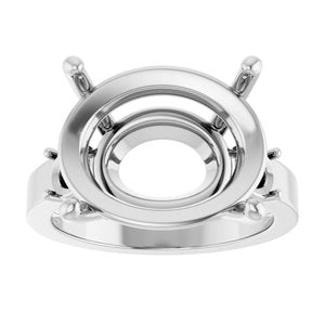 Platinum 18x13 mm Oval Ring Mounting – image 6