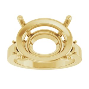 10K Yellow Gold 18x13 mm Oval Ring Mounting – image 6