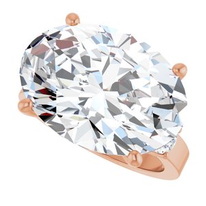 10K Rose Gold 18x13 mm Oval Ring Mounting – image 8
