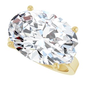 14K Yellow Gold 18x13 mm Oval Ring Mounting – image 8