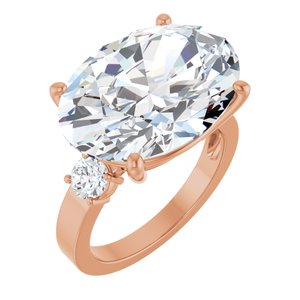 10K Rose Gold 18x13 mm Oval Ring Mounting