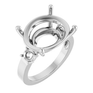 Sterling Silver 18x13 mm Oval Ring Mounting – image 2