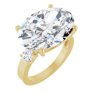 14K Yellow Gold 18x13 mm Oval Ring Mounting