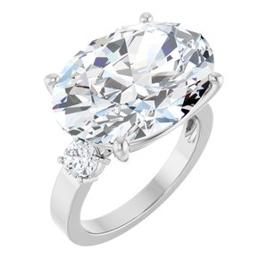 Sterling Silver 18x13 mm Oval Ring Mounting