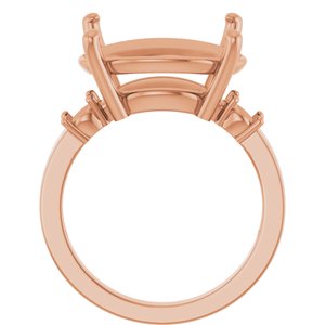 10K Rose Gold 18x13 mm Oval Ring Mounting – image 4