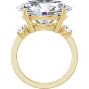 14K Yellow Gold 18x13 mm Oval Ring Mounting – image 3