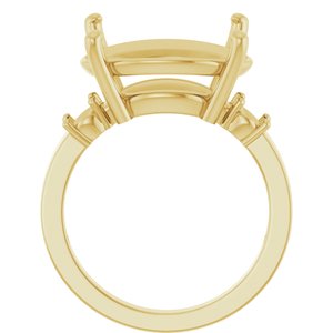 10K Yellow Gold 18x13 mm Oval Ring Mounting – image 4
