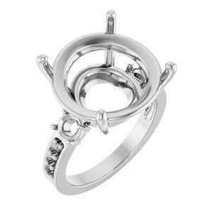 Sterling Silver 16 mm Round Ring Mounting – image 2