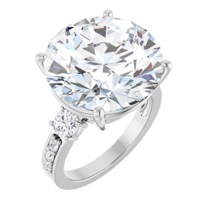 Sterling Silver 16 mm Round Ring Mounting