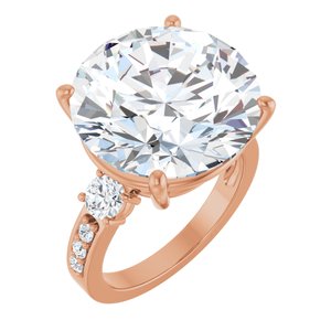 18K Rose Gold 16 mm Round Ring Mounting