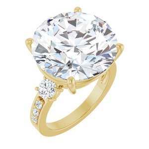 14K Yellow Gold 16 mm Round Ring Mounting