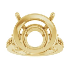 10K Yellow Gold 16 mm Round Ring Mounting – image 6