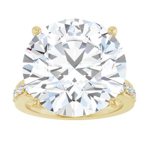 14K Yellow Gold 16 mm Round Ring Mounting – image 5