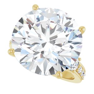 10K Yellow Gold 16 mm Round Ring Mounting – image 8
