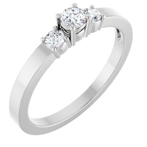 Sterling Silver 3.2 mm Round Ring Mounting