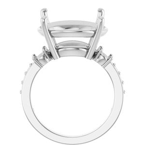 18K White Gold 16 mm Round Ring Mounting – image 4