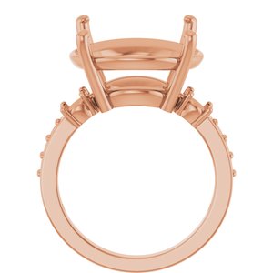 14K Rose Gold 16 mm Round Ring Mounting – image 4